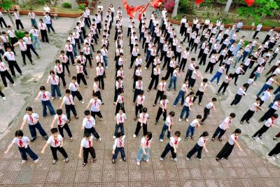 Trường Tiểu học Liễu Đề tổ chức triển khai đồng diễn Ngày hội Võ nhạc Vovinam